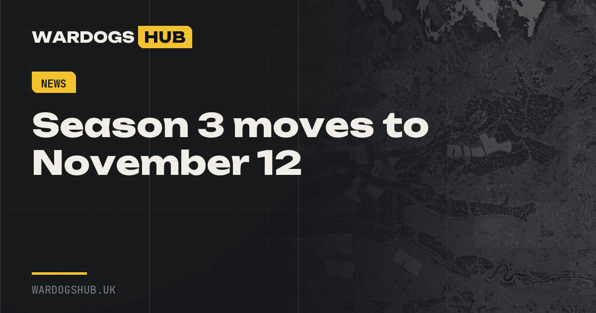 Season 3 moves to November 12 — WARDOGS studio head confirms the date